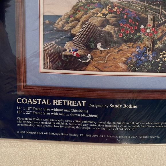 New SUNSET Crewel Embroidery Kit 11106 Coastal Retreat Lighthouse 1997 - Picture 2 of 5